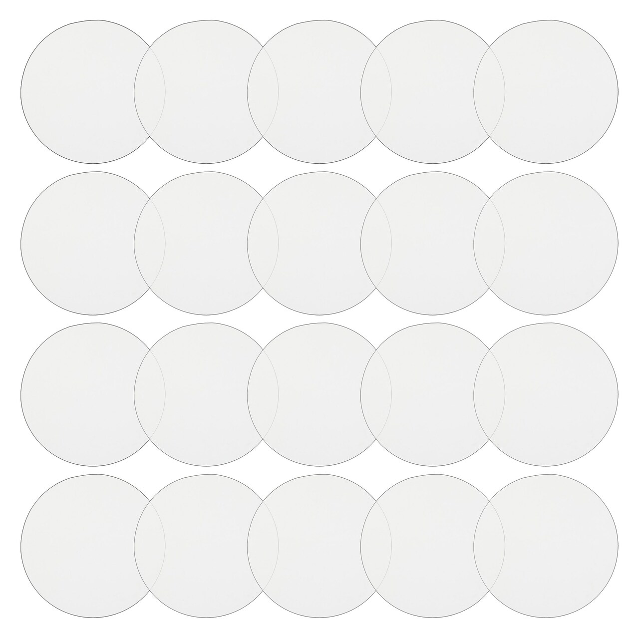 3mm Clear Acrylic Disks, Round Circles for Arts and Craft Supplies (2.25 In Diameter, 20 Pack)